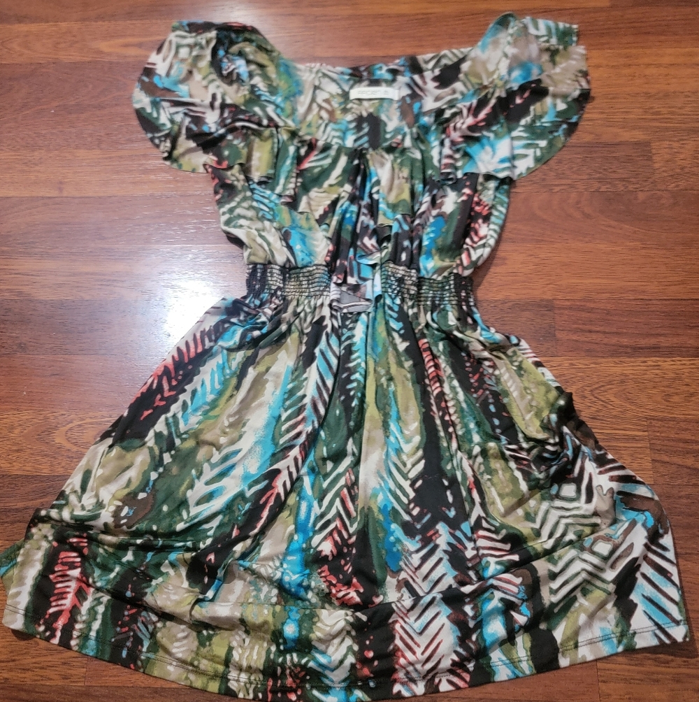 Y2K Arden B Brown And Green Teal Dress Like New Size Small Cottagecore Babydoll